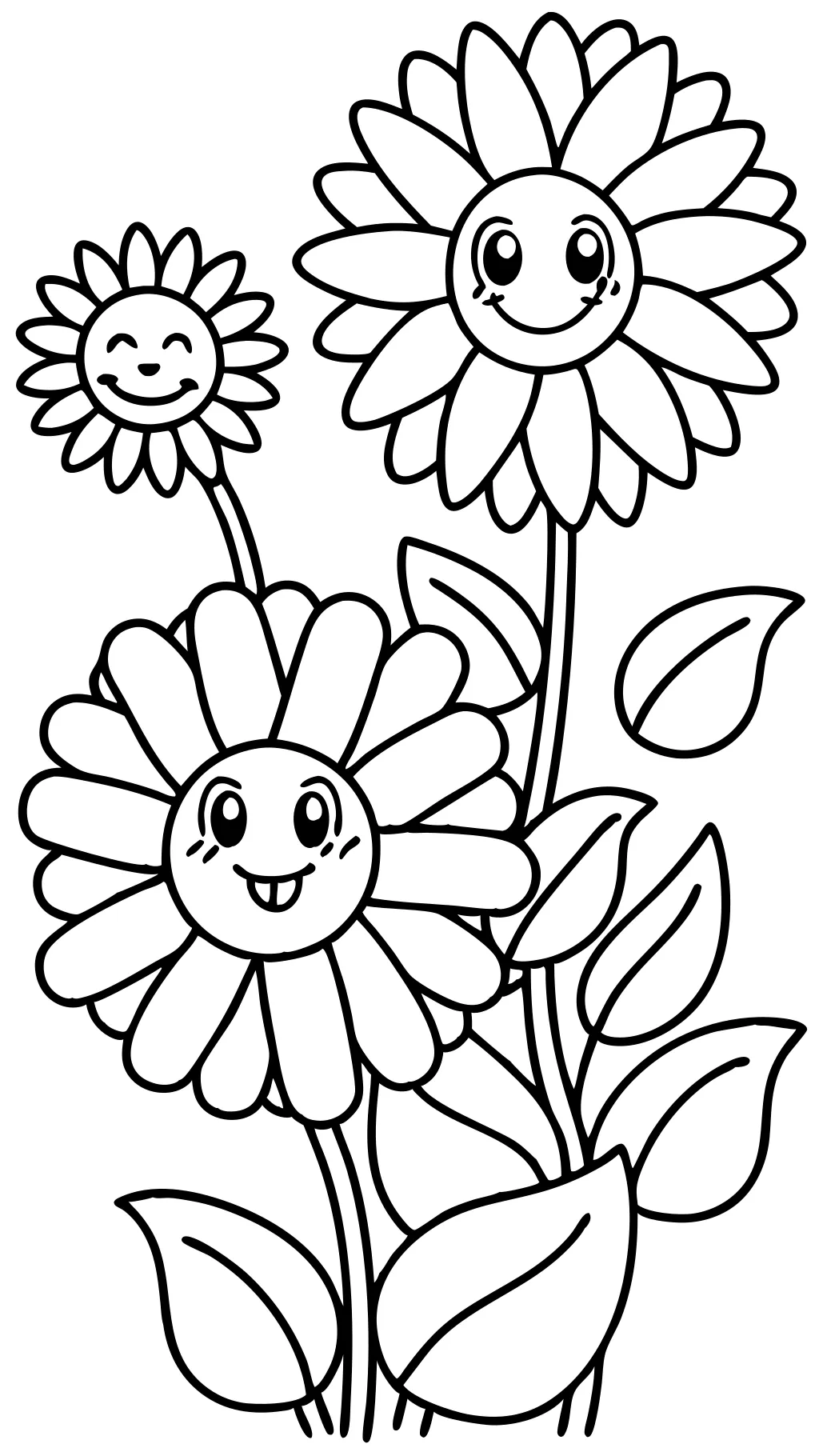 coloriage préscolaire fleurs